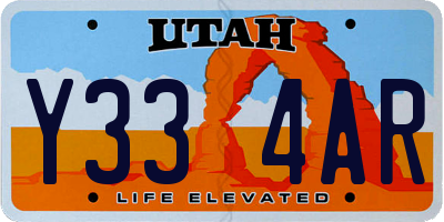 UT license plate Y334AR