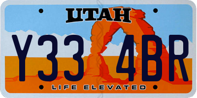 UT license plate Y334BR