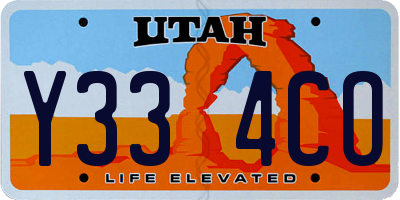 UT license plate Y334CO