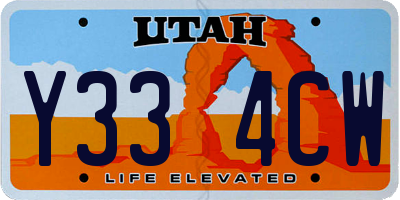 UT license plate Y334CW