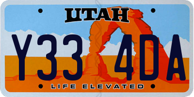 UT license plate Y334DA
