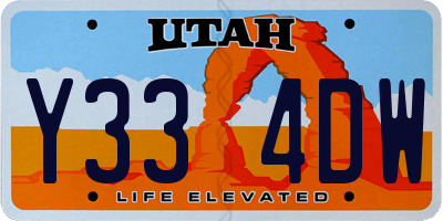 UT license plate Y334DW