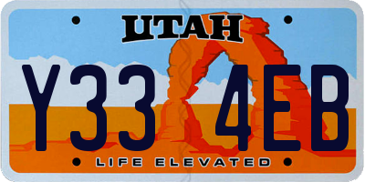 UT license plate Y334EB