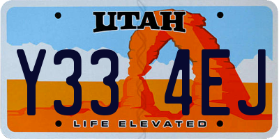 UT license plate Y334EJ