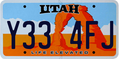 UT license plate Y334FJ