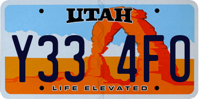 UT license plate Y334FO