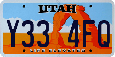 UT license plate Y334FQ
