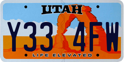 UT license plate Y334FW