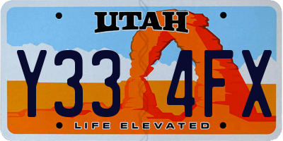 UT license plate Y334FX