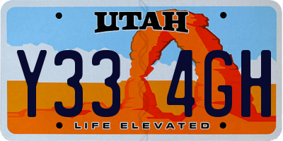 UT license plate Y334GH