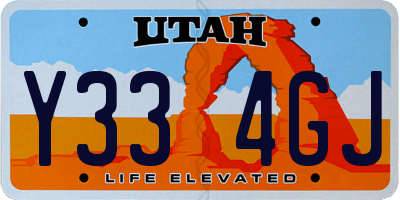 UT license plate Y334GJ