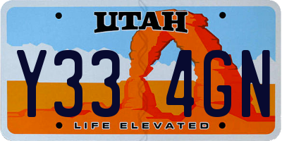 UT license plate Y334GN
