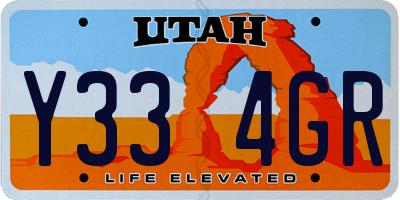 UT license plate Y334GR