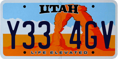 UT license plate Y334GV