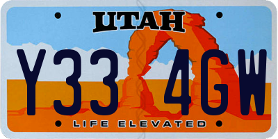 UT license plate Y334GW
