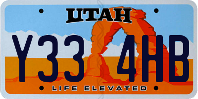 UT license plate Y334HB