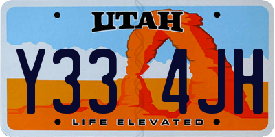 UT license plate Y334JH