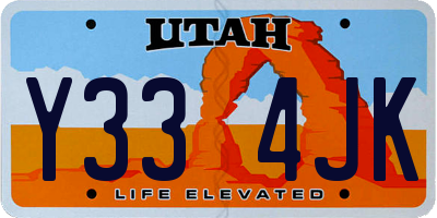 UT license plate Y334JK