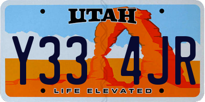 UT license plate Y334JR