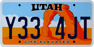 UT license plate Y334JT