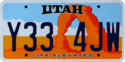 UT license plate Y334JW