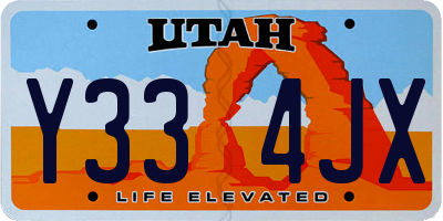 UT license plate Y334JX