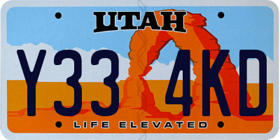 UT license plate Y334KD