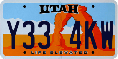 UT license plate Y334KW
