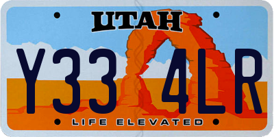 UT license plate Y334LR