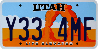 UT license plate Y334MF