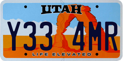 UT license plate Y334MR