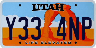 UT license plate Y334NP