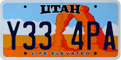 UT license plate Y334PA