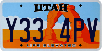 UT license plate Y334PV