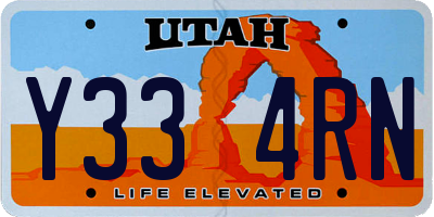 UT license plate Y334RN