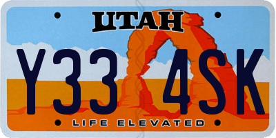 UT license plate Y334SK