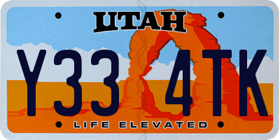 UT license plate Y334TK