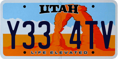 UT license plate Y334TV