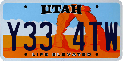 UT license plate Y334TW