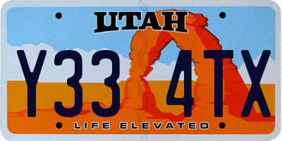 UT license plate Y334TX