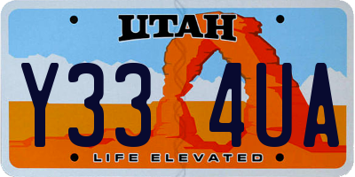 UT license plate Y334UA