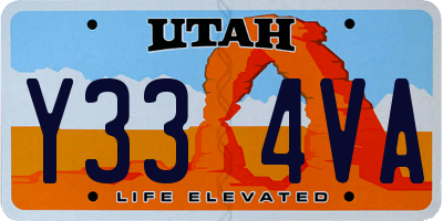 UT license plate Y334VA