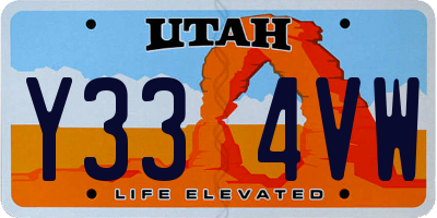 UT license plate Y334VW