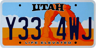 UT license plate Y334WJ