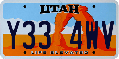 UT license plate Y334WV