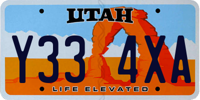 UT license plate Y334XA