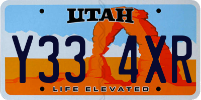 UT license plate Y334XR