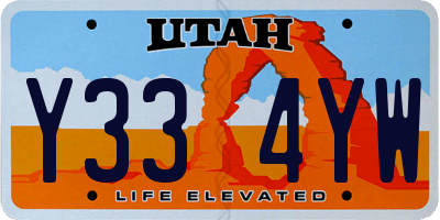 UT license plate Y334YW