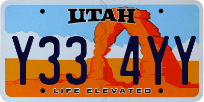 UT license plate Y334YY