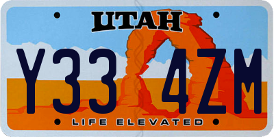 UT license plate Y334ZM